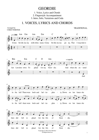 Geordie: Folk Uke #11 (arr. Chris Webster)
