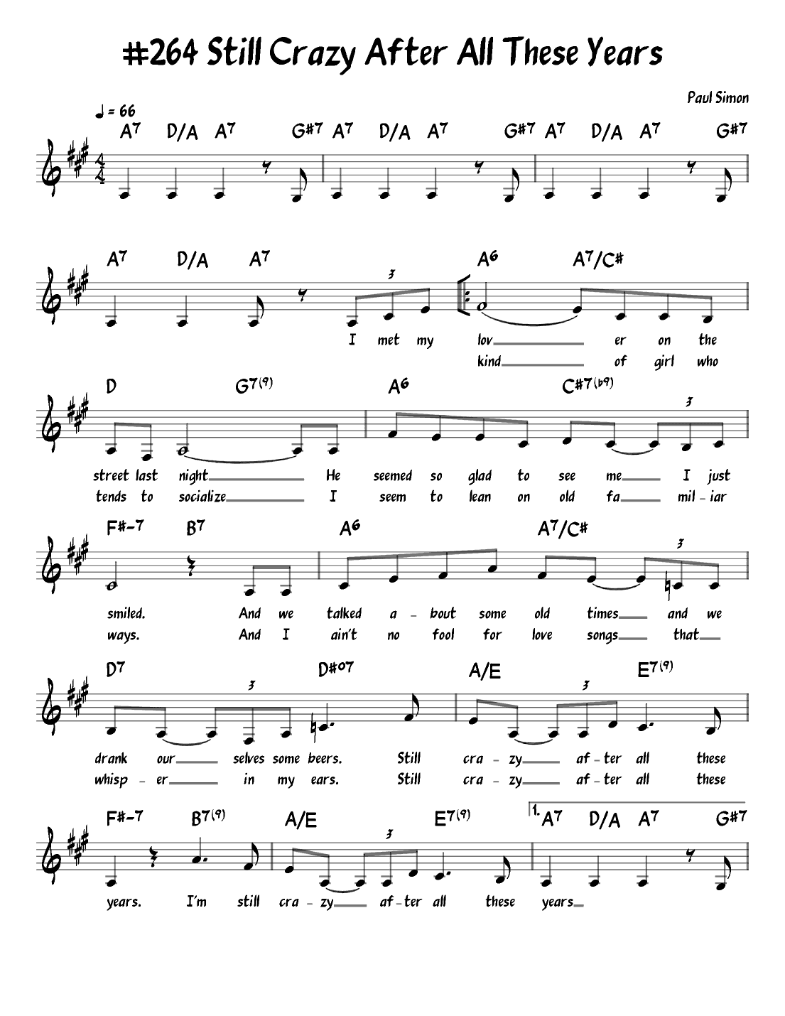 Still Crazy After All These Years (arr. John Fries)