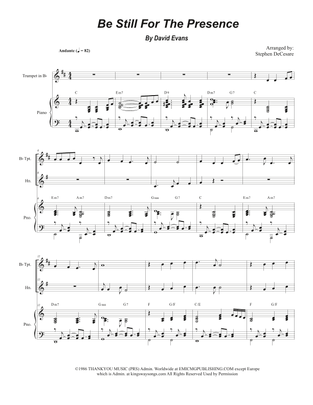 Be Still For The Presence (arr. Stephen DeCesare)