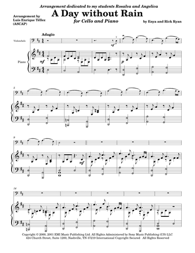 A Day Without Rain (arr. Luis Enrique Téllez)