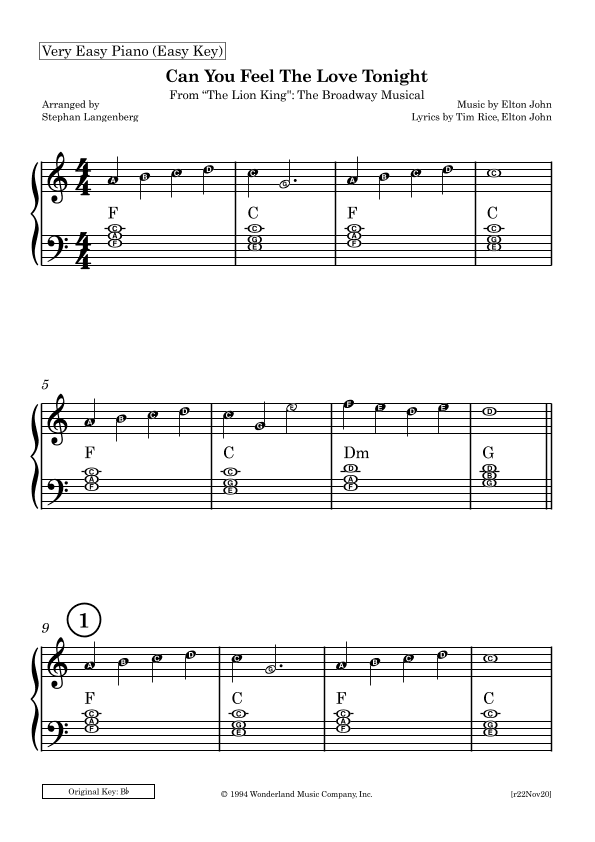 Can You Feel The Love Tonight (arr. Stephan Langenberg)