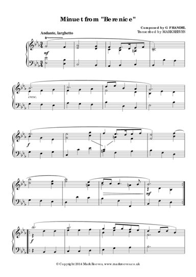 Minuet from Berenice (arr. Mark Reeves)