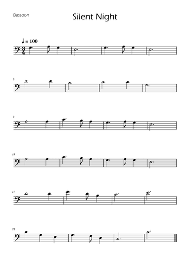 Silent Night - Bassoon Solo w/ Piano (arr. Ygor Nunes)