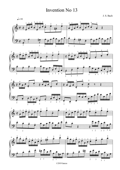 Bach Invention No 13 (arr. Thomas Jancso)