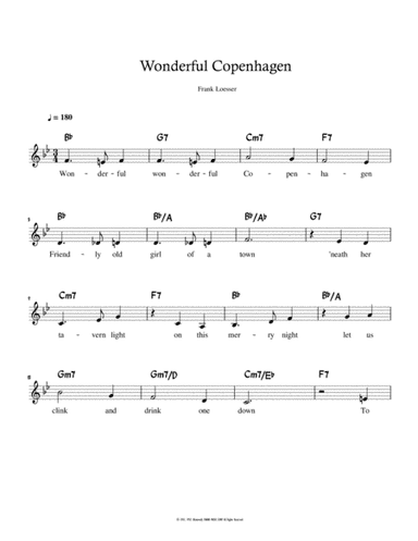 Wonderful Copenhagen (arr. Charles Lee)