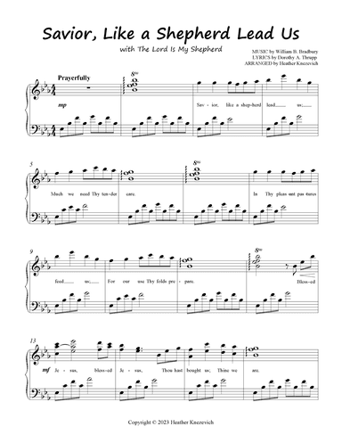 Savior, Like a Shepherd Lead Us | advanced piano solo (arr. Heather Knezevich)