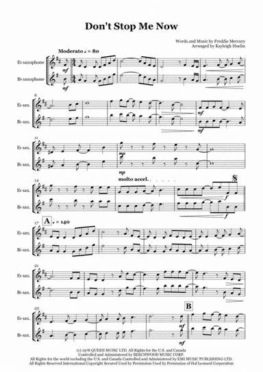 Don't Stop Me Now (arr. Kayleigh Huelin)