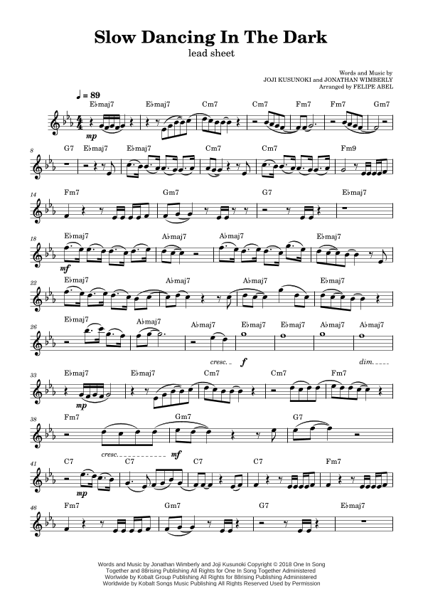Slow Dancing In The Dark (arr. Felipe Abel)