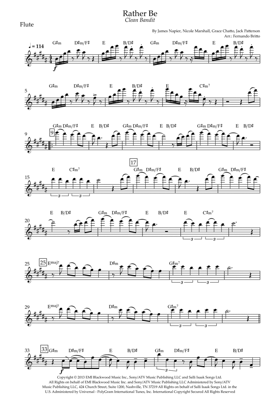 Rather Be (arr. Fernando Britto)