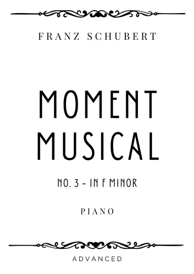Schubert - Moment Musical No. 3 - Advanced (arr. Piacere Music Sheets)