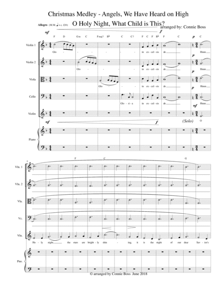 Christmas Medley - Angels We Have Heard on High, O Holy Night, What Child is This? - strings, piano (arr. Connie Boss)