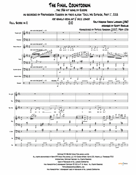 Final Countdown (arr. Patrick Sheehan)