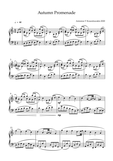 Autumn Promenade - a piece for Solo Piano
