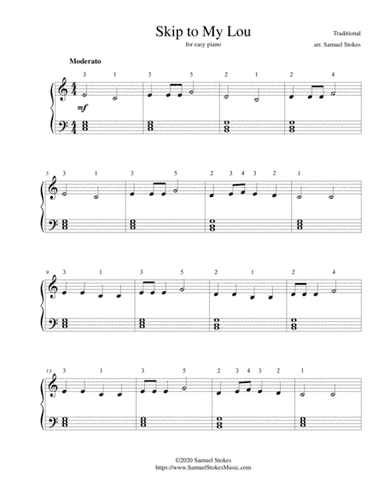 Skip to My Lou - for easy piano (arr. Samuel Stokes)