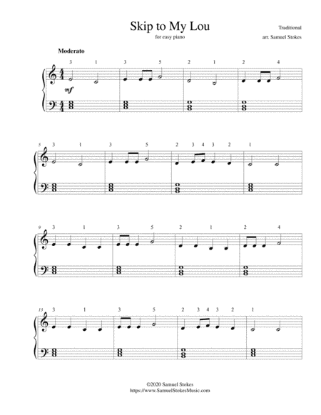 Skip to My Lou - for easy piano (arr. Samuel Stokes)