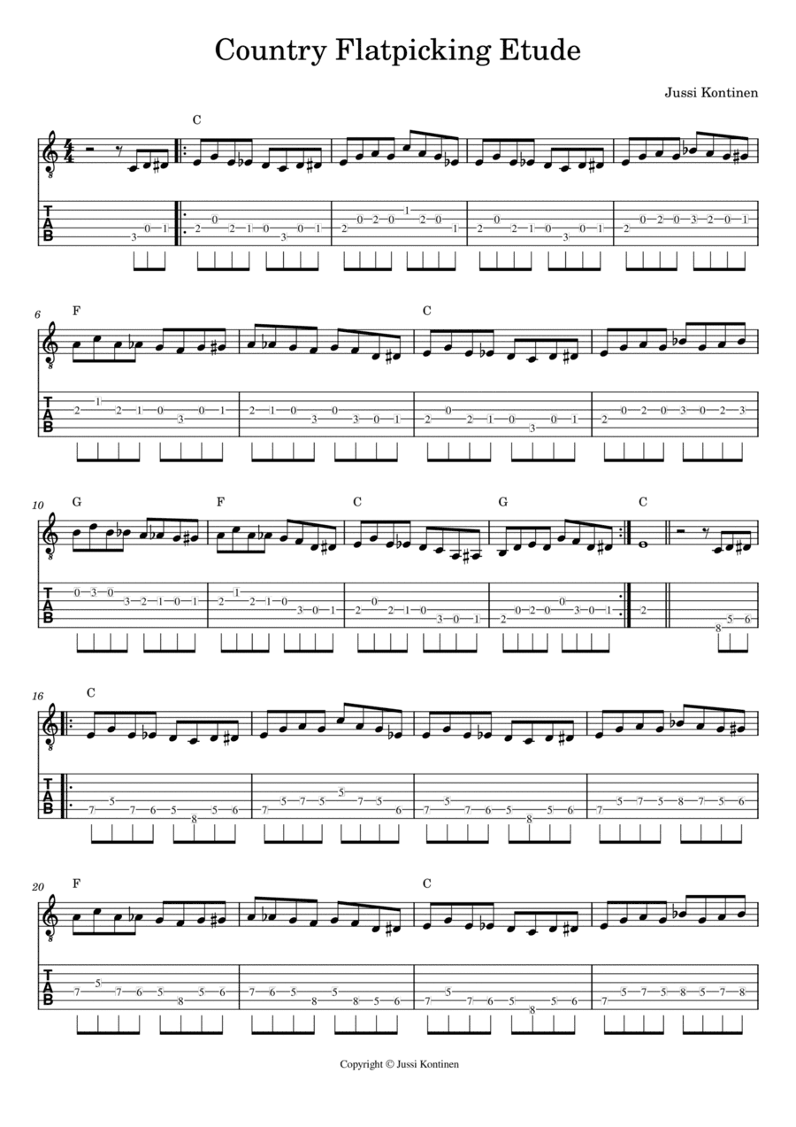 Country Flatpicking Etude