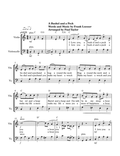 A Bushel And A Peck (arr. Paul Taylor)
