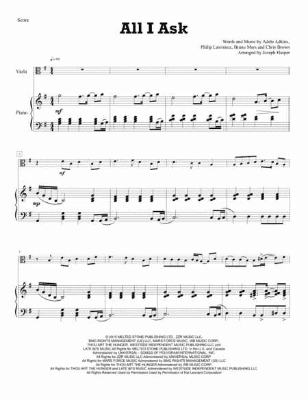 All I Ask (arr. Joseph Hasper)