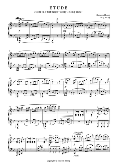 Etude No.21 in B-flat major "Story-telling Tune"