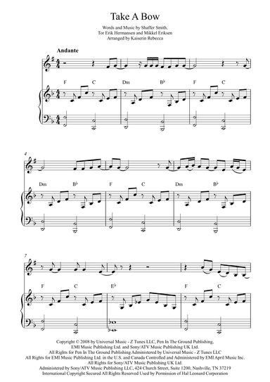 Take A Bow (arr. Kaiserin Rebecca)