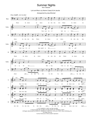 Summer Nights (arr. Joey Minshall)