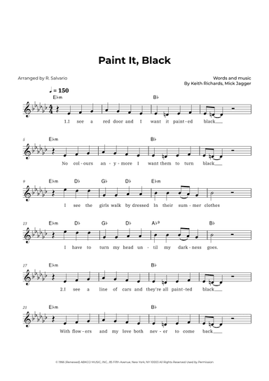 Paint It, Black (arr. R. Salvario)