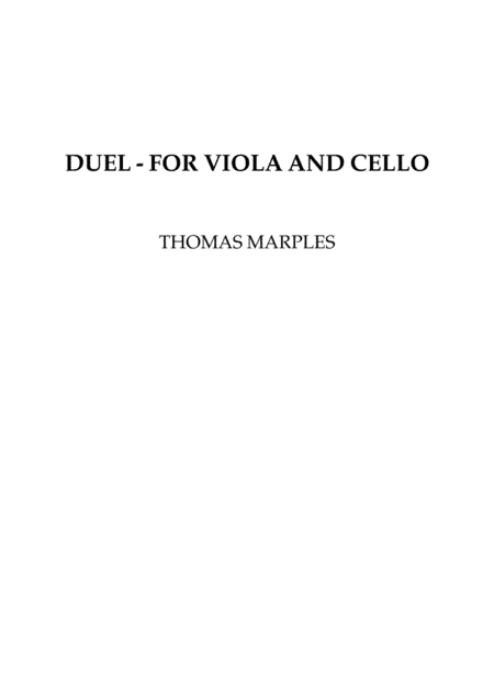 Duel: for Viola and Cello - Full Score