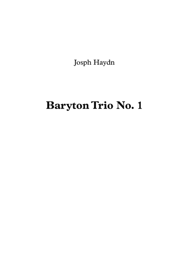 Baryton Trio No.1 (Prt. 1-4) - Joseph Haydn (arr. Jope)