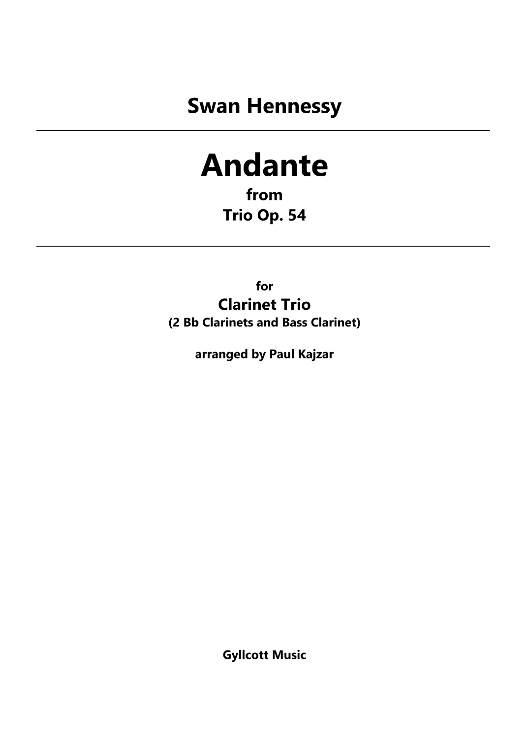 Andante (Clarinet Trio) (arr. Paul Kajzar)