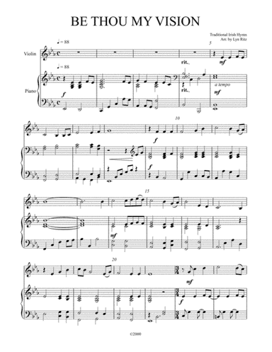 BE THOU MY VISION ARRANGEMENT FOR VIOLIN AND PIANO (arr. Lyn Ritz)