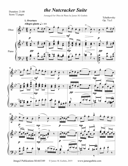 Tchaikovsky: The Complete Nutcracker Suite for Oboe & Piano (arr. James M. Guthrie, ASCAP)
