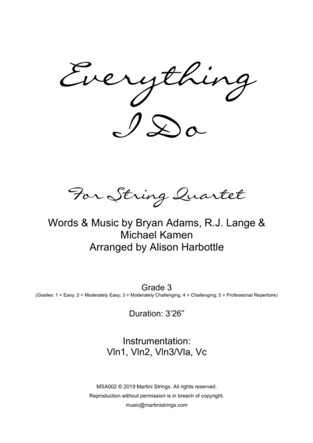 (Everything I Do) I Do It For You (arr. Alison Harbottle)