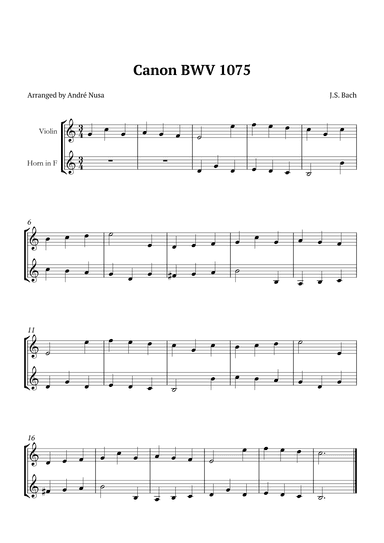 Canon BWV 1075 (arr. André Nusa)