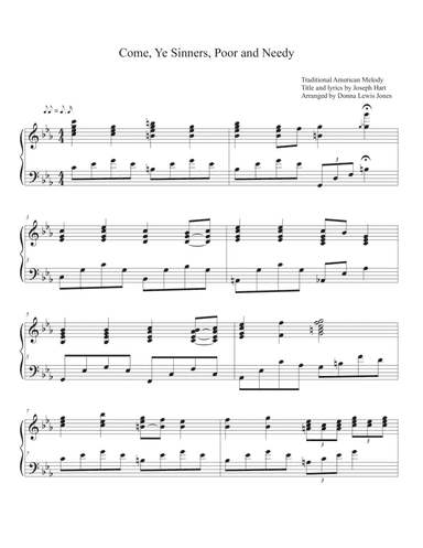 Come, Ye Sinners, Poor and Needy (arr. Donna Lewis Jones)