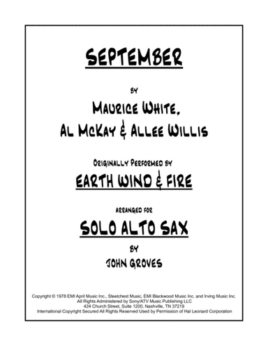 September (arr. John Groves)