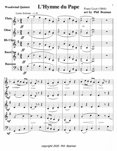 L'Hymne du Pape-Liszt-woodwind quintet (arr. Phil Beaman)