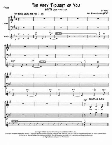 The Very Thought Of You (arr. Gerhard Guter)