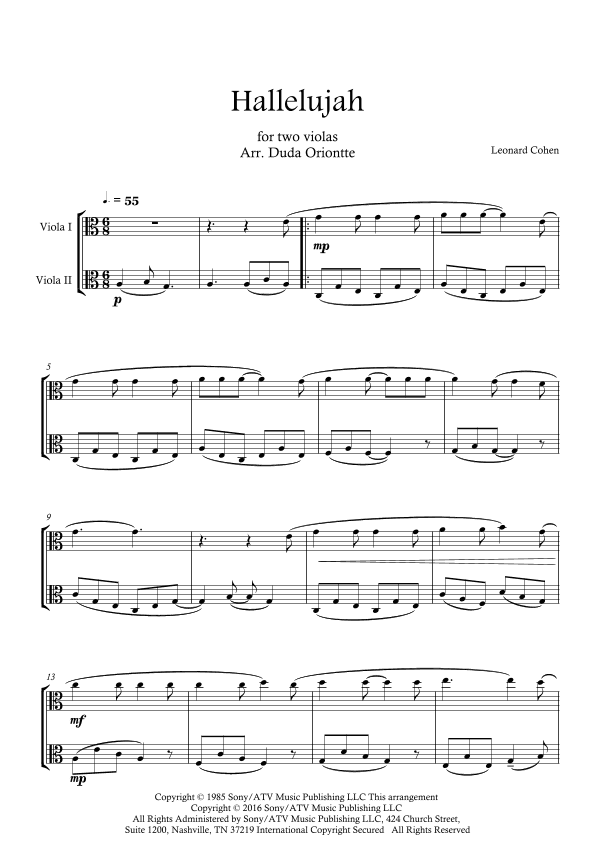 Hallelujah (arr. Duda Oriontte)