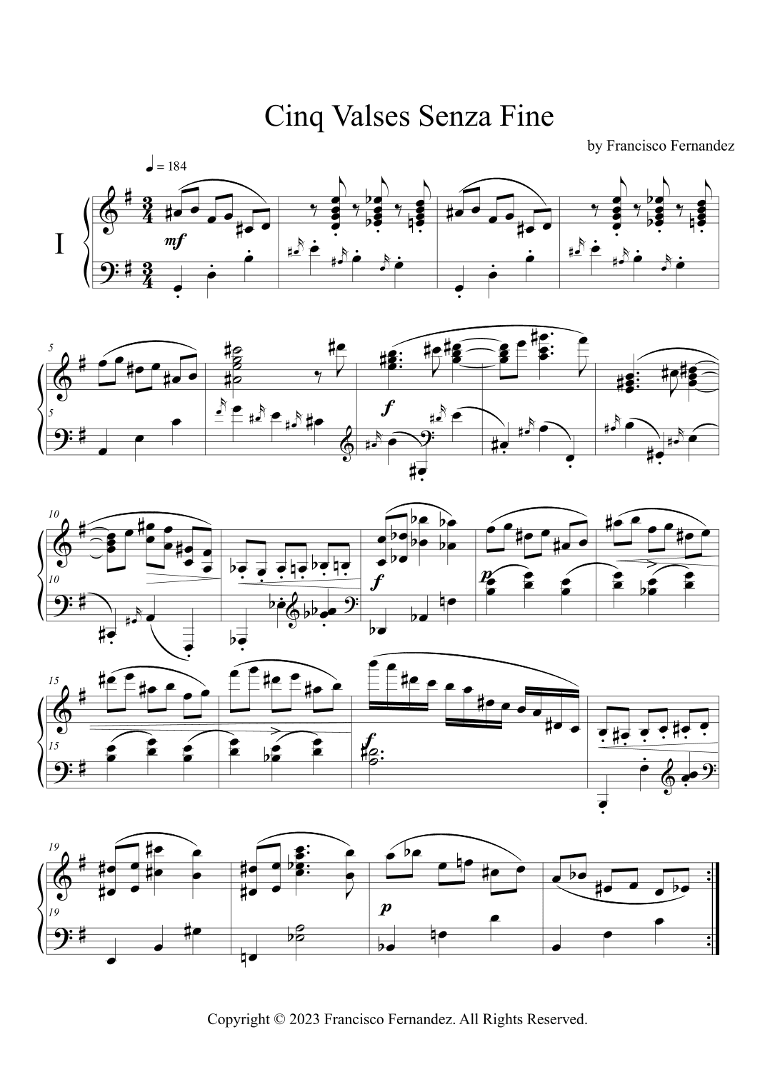 Cinq Valses Senza Fine