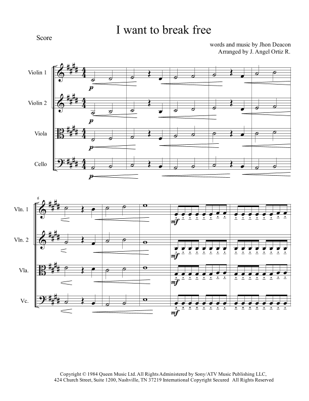 I Want To Break Free (arr. Angeluz ramwagmoz)