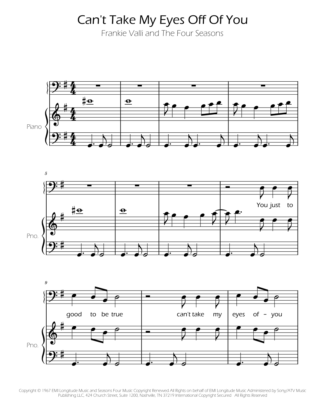 Can't Take My Eyes Off Of You (arr. Ygor Nunes)