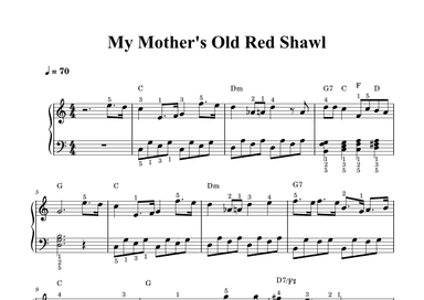 My Mother's Old Red Shawl - piano sheet music (arr. Piano eTutor app)