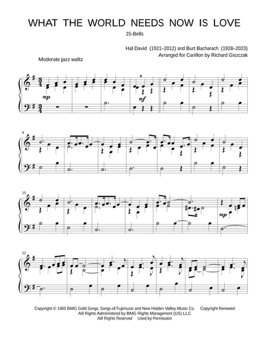 What The World Needs Now Is Love (arr. Richard Giszczak)