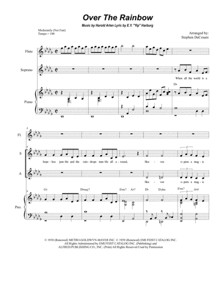Over The Rainbow (from The Wizard Of Oz) (arr. Stephen DeCesare)