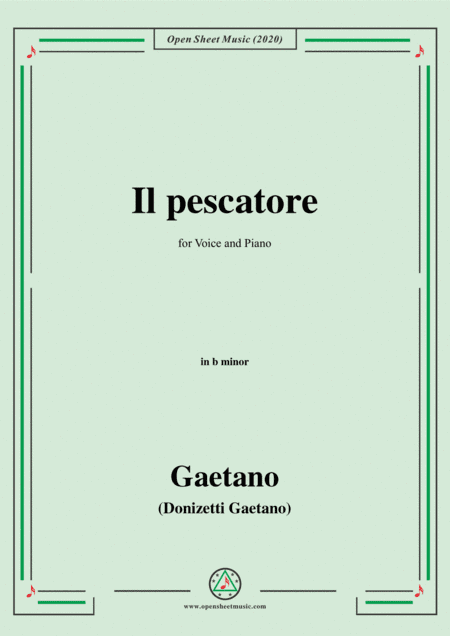 Donizetti-Il pescatore,in b minor,for Voice and Piano (arr. MSM)