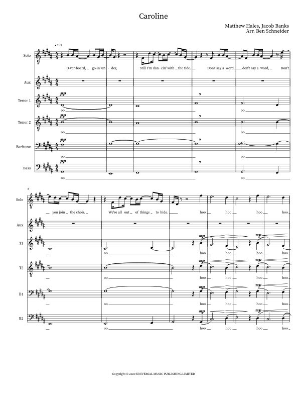 Caroline (arr. Ben Schneider)