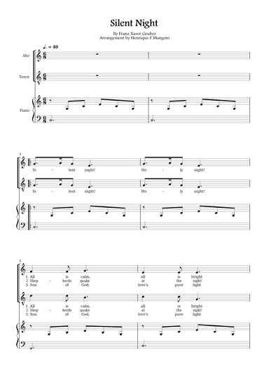 Silent Night (Stille Nacht) (arr. Henrique F Mangoni)