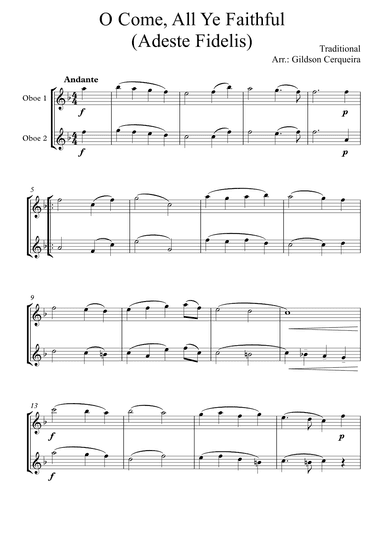 O Come, All Ye Faithful (Adeste Fidelis) (arr. Gildson Cerqueira)