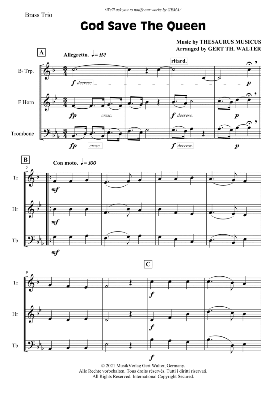 God Save The Queen (arr. Gert Th. Walter)
