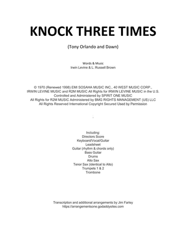 Knock Three Times (arr. Jim Farley)